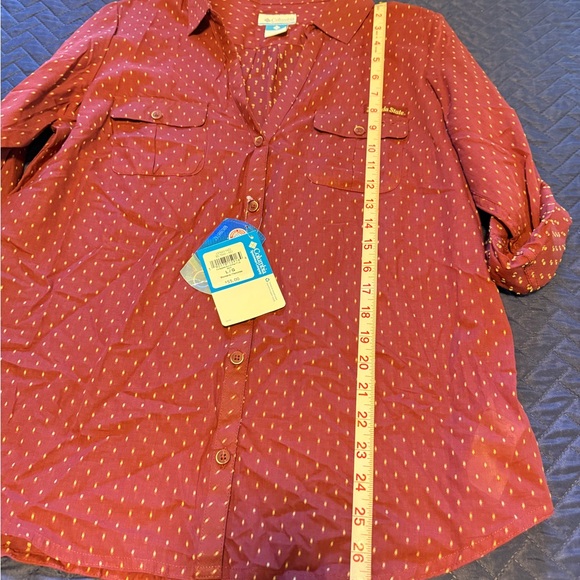 Columbia Florida State University Garnet Button-Up Shirt with Tan Dots - Picture 6 of 8